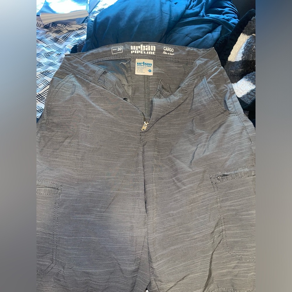 Urban Pipeline Grey flat front shorts.